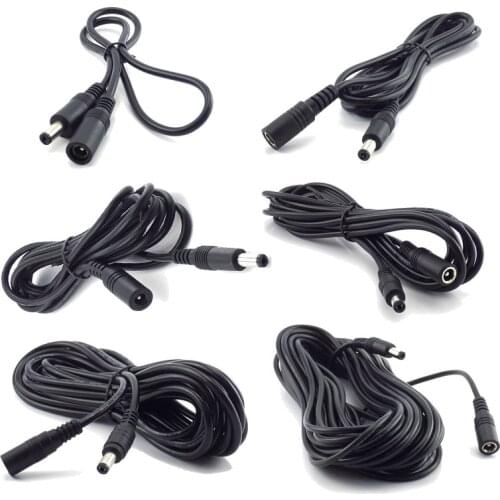 0.5M-10M 12V DC Power Cable Female to Male Plug Extension Cord Adapter 12V Power Cords 5.5x2.1mm For LED strip light Camera