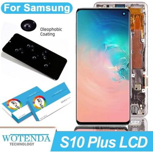 100% Original 6.4'' Super Amoled Display for Samsung Galaxy S10 Plus SM-G9750 G975F Full LCD Touch Screen Digitizer Repair parts