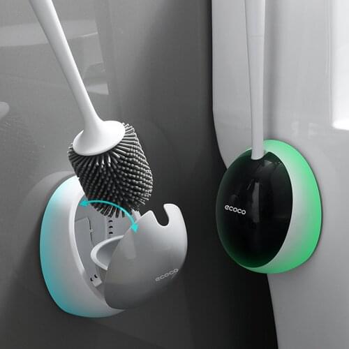 2PCS/SET Silicone Toilet Brush Holder Black Gray Wall Mounted WC Brush Cleaning Products For Under The Rim Bathroom Accessories
