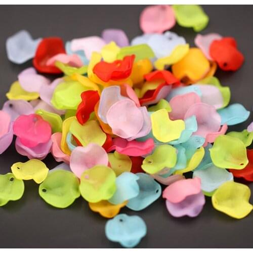 100pcs Acrylic Matt Flower Petal Stud/Drop Earring Making DIY Handmade Hair Accessories Women Jewelry Findings Wholesale 15x14mm
