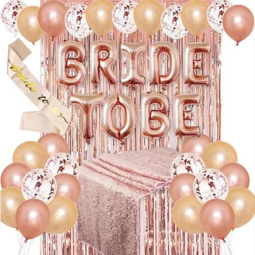 Balloon Accessories Rose Gold Bride Strap Rain Silk Curtain Latex Sequin Balloon Package Champagne Gold Latex Balloon