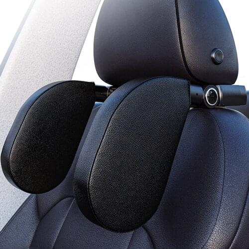Car Seat Pillow Accessories ABS Leather Side Support 180 Degree Adjustment Humanized Design U-Shaped Seat Headrest Travesseiro