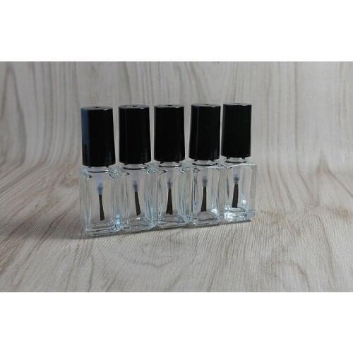 Free shipping 4ml 10/20/50pcs/lot Transparent Glass Nail Polish Bottle,Empty With A Lid Brush Cosmetics Packaging Nail Bottle