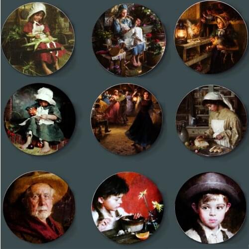 Morgan Weistling Painting Decorative Plate High-Quality Art Background Plate Ceramic Artwork Home Bar Studio Wall Plate