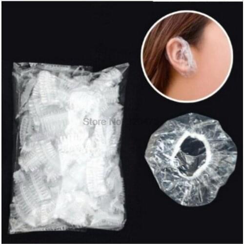 DHL 50bag 100 Pcs/bag Portable Disposable Earmuffs Hair Dye Clear Ear Cover Shield home bathroom accessories