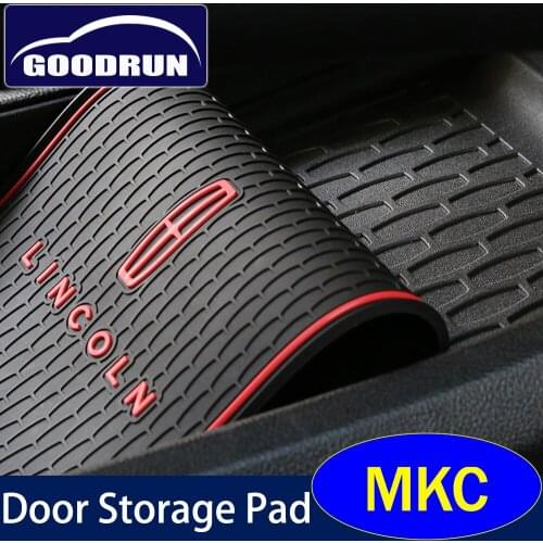 FOR Lincoln MKC Silica gel Slot Armrest Storage Inner Door Cup Holders Pad Rubber Non-slip Mats Accessories