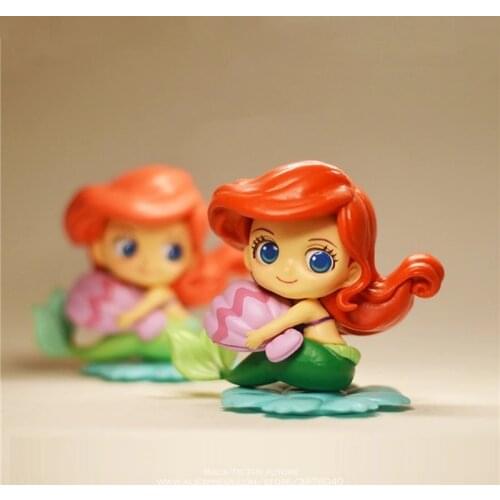 Disney Mermaid Princess Cartoon 8cm Action Figure Anime Mini Collection Figurine doll mini kids Toy model for children gift
