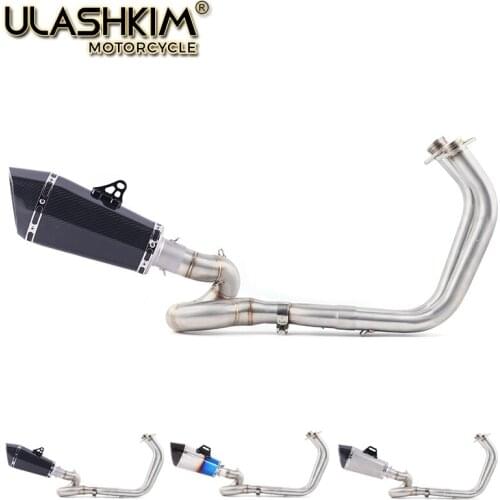 Motorcycle Exhaust Muffler Middle Link Pipe Full System Slip On For kawasaki NINJA650R ninja650 Z650 2017 2018
