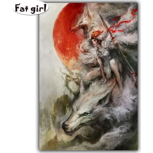 Princess Mononoke Painting diy diamond painting cross stitch Japanese animation Full Resin square/round drill Diamond Embroidery