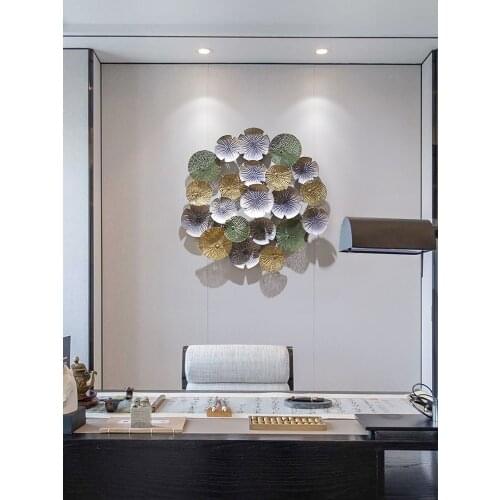 Chinese Wrought Iron Hollow Leaf Wall Mural Home Livingroom Background Wall Hanging Craft Porch Store Club Wall Sticker Artwork