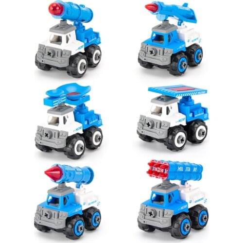 DIY Disassembly Engineering Car Building Block Toys Boys Creative Tool Education Toys Car Model Nut Military Assembled Vehicle