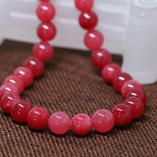 Red stone jades stone chalcedony loose round beads 6mm 8mm 10mm 12mm elegant women fashion jewelry making 15inch B108