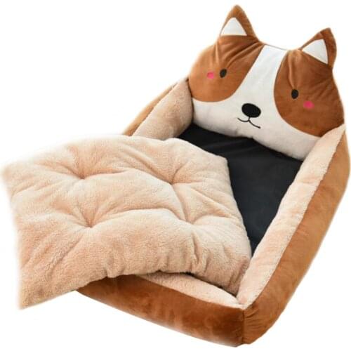 Cartoon Pet Nest All Seasons For Small Medium Large Dog Mats Comfortable Dogs Bed Soft Cat Sofa Washable Pets House Supplies
