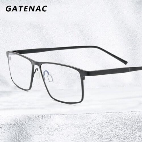 2021 New Vintage Pure Titanium Glasses Frame Men Prescription Optical Myopia Eyeglasses Frame Male Square Luxury Brand Eyewear