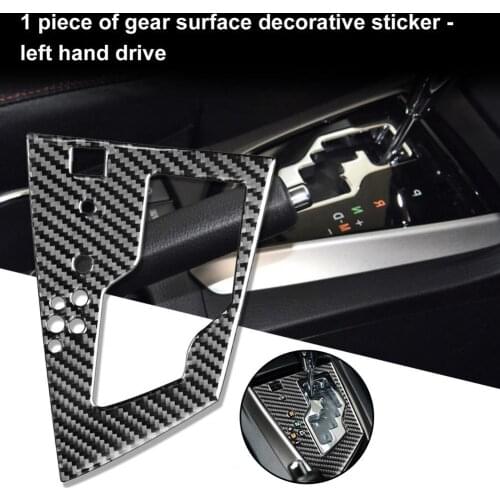 Panel Sticker Smooth Self-adhesive Trim Carbon Fiber Gear Shift Knob Panel Trim for Toyota Corolla 2014-2018 Left Drive