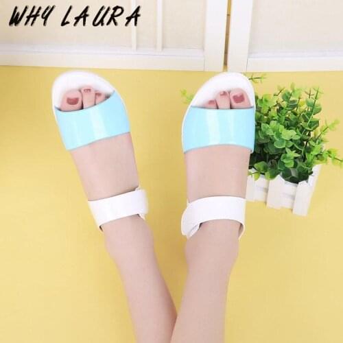 New Summer 2021 Womens Paint Sandal Middle-Heel Shoes Velcro Ankle Open-Toe Outdoor Beach Party Shoes Womens Sapato Sandals