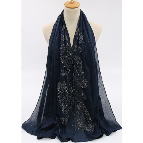 New Cotton Diamond Hijab Scarf Glitter Cashew Shimmer Shawls Fashion Muslim Scarves Wrap Headband Pashmina Lady Scarf 1PC Retail