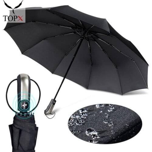 Upgrade Wind Resistant Automatic Umbrella Rain Women 3Folding 10K Large Umbrella Men Travel Parasol Business Car Male Paraguas
