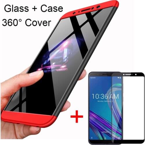 Olhveitra For ASUS ZenFone Max Pro M1 ZB602KL Case 360 Tempered Glass Case For Asus Zenfone Max Pro M2 ZB631KL Screen Protector