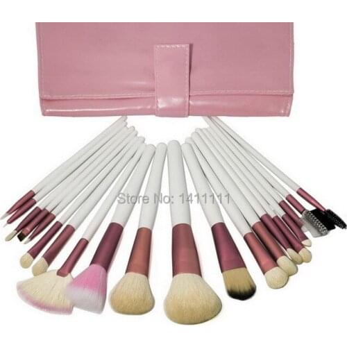Wholesale DHL Free Shipping 20pcs Makeup Brushes SET KIT Eyeshadow Eyebrow LIP Foundation Powder Tool Brush With Pink Case MB10