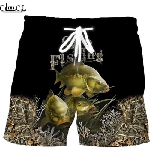 CLOOCL Popular Bass Carp Fishing 3D Print Men Summer Fashion Shorts Casual Beach All-match Cool Shorts Drop Shipping