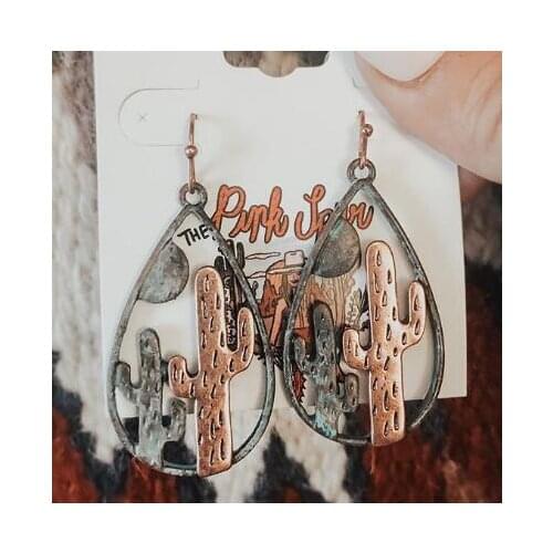 Lovely Desert Cactus Pendant Earrings Charm Womens Fashion Pendant Earrings Womens Wedding Party Jewelry Gifts for Her