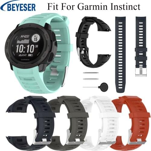 22mm Soft Silicone Replacement watch strap Wristband for Garmin Instinct Fashion Wristband Smart Watch Accessories With tools