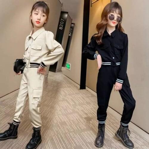 Spring Autumn Full Sleeve Jackets Outwear+Pant 2Pieces Girls Clothes Set Casual Fashion Kids Baby Girl Outfit 4 5 6 7 8 9 12 Yrs