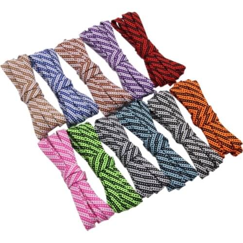 Weiou 7mm Flat Type Polyester Kids Shoelace Two Tone Twill Middle Dot Checkered Laces Exclusive Black Blue Sneakers Shoestring