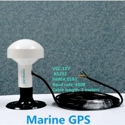 TOPGNSS 12V RS232 protocol marine ship GPS receiver antenna module NMEA 0183 baud rate 4800 DIY connector, voltage