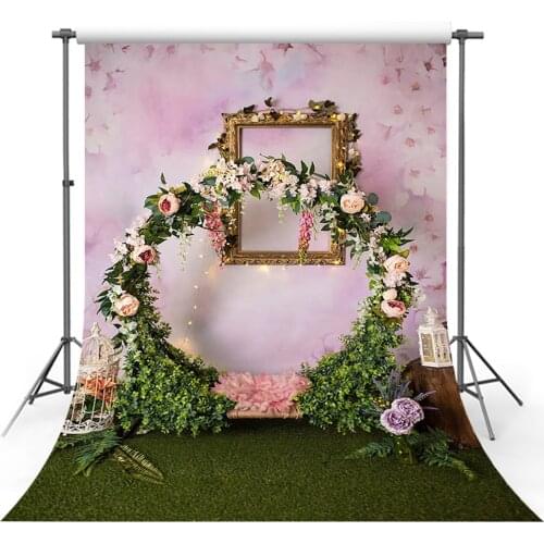 Avezano Spring Backdrops Garland Pink Cherry Blossom Meadow Background Photography Studio Photophone Photozone Decor Photo Props