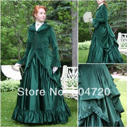 1890s Victorian Corset Gothic/Civil War Southern Belle Ball Gown Dress Halloween dresses Sz US 6-26 XS-6XL V-12253