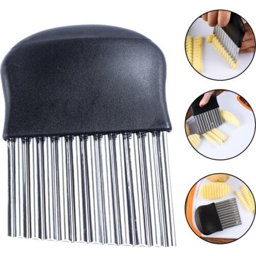 Potato Vegetables Wavy Chopper Serrator Stainless Steel Blade Crinkle Cutter Slicer Easy Kitchen Tool Stainless Steel Blade