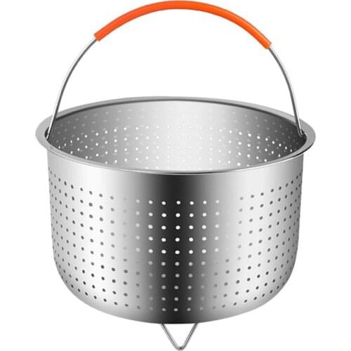 WSFS Hot Stainless Steel Rice Cooker Steaming Basket 6 Quart Pressure Cooker Anti-Scalding Steamer Cleaning Basket