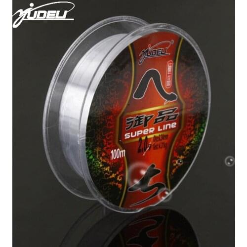 Yudeli Super Strong Japanese 100m 100% Nylon TransparentMultifilament Leader Line fly Fishing Line Fishing Tackle 0.4#-8