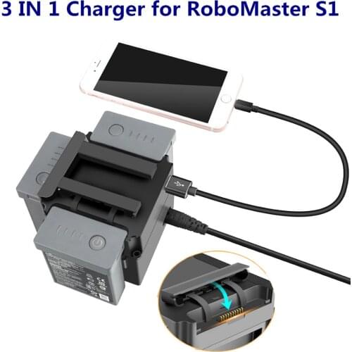 Portable Multi Battery Charger for DJI RoboMaster S1 Intelligent Charger for Phone Charging Hub with USB Port Cable Accessories