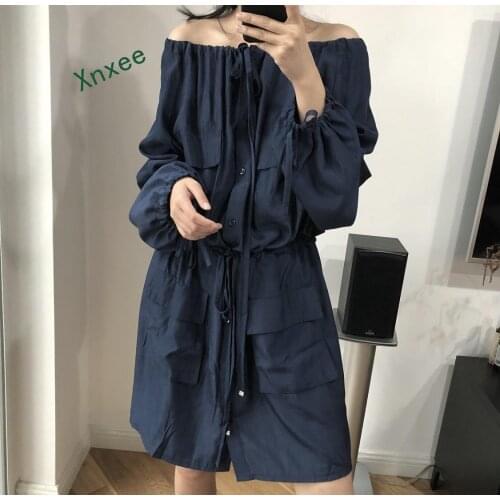 Xnxee Women Thin Trench Women Trench Coat Long Autumn Coats Female 2019 Solid Chiffon Splice Outwear Loose Trench Coat
