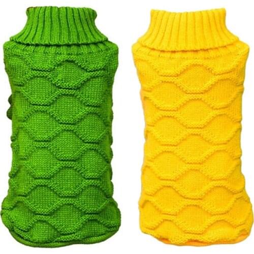 Winter Cat Dog Clothes Warm Christmas Sweater For Small Yorkie Pet Knitting Crochet Turtleneck Puppy Coat Clothes