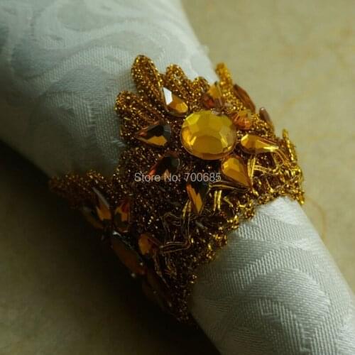 Gold crown napkin ring, crystal crwon napkin holder