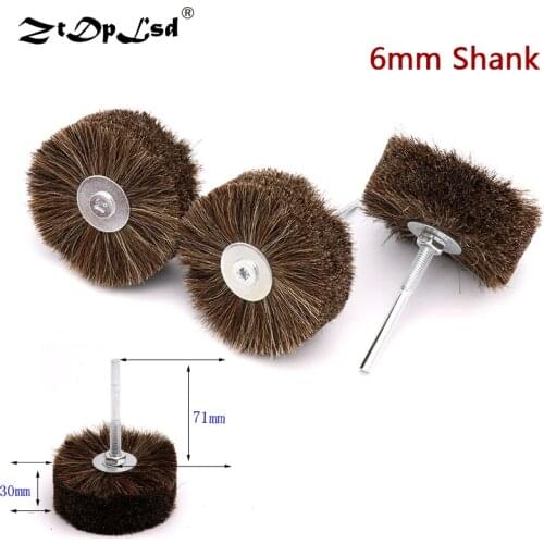 ZtDpLsd 1X Horse Hair Wheel Brush Abrasive Wire Grinding Flower Head Woodworking Polishing Bench Grinder For Wood Furniture Tail
