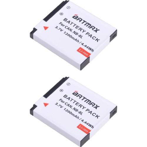2Pcs 1200mAh NB-8L NB 8L NB8L Rechargeable Camera Battery for Canon Powershot A3100 A3200 A3300 IS A2200 IS A3000 IS A1200