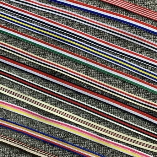 50 Yrads 3/8" 10MM Double-Sided Striped Jacquard Ribbon Bracelet Necklace Lace