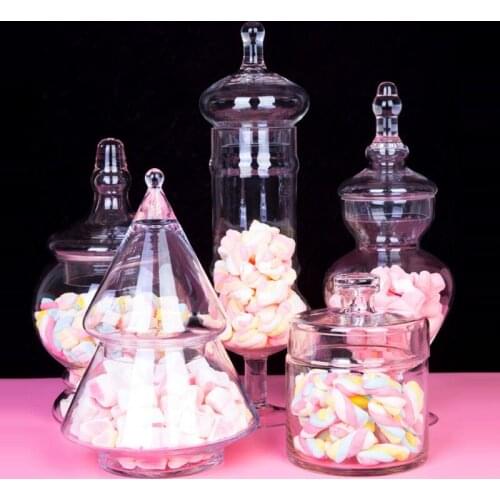 Candy Jar Glass Hard Candy Jar Girl Heart Creative Sugar Bowl Crystal Glass Jar with Lid Decoration Dessert Table Storage Box
