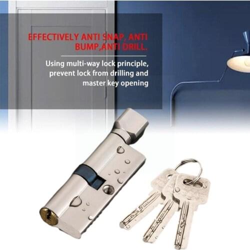 1PCS Door Cylinder Lock Biased 70mm 3 Keys Anti-Theft Home Lock Lock Brass AB Entrance Interior Bedroom Door Cylinder Secur Q9Q4