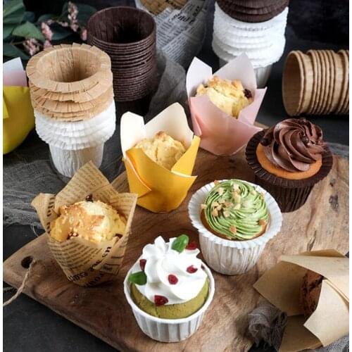 Gold Sliver Color Paper Cake Cup Liners Baking Cup Muffin Kitchen Hemming Cupcake Cases Molds Bakeware 50pcs