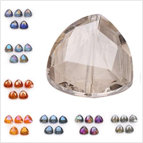 Spacer Wholesale 10pcs Triangle Rondelle Beads Bicone Crystal Charms Bulk Loose Glass Findings 18mm DIY Faceted Jewelry Making