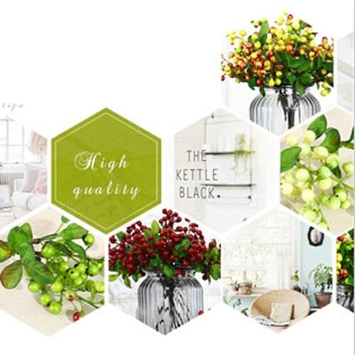 Decorative Blueberry Fruit Berry Artificial Flower Plants For Wedding Home Decoration Coffee House Fake Flowers