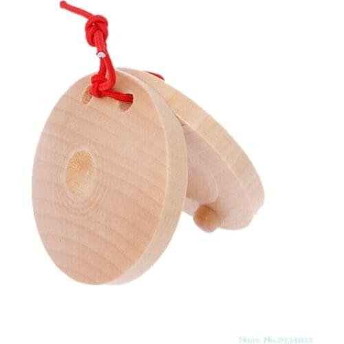 New Wooden Castanets Wood Percussion Flamenco Musical Instrument Kids Children Toys Drop Ship