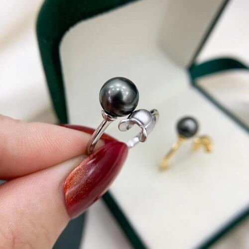 DIY Rose Jewelry 925 Sterling Silver Adjustable Ring Settings Findings Mountings Parts for Pearl Corals Jade Crystal, 5pcs/lot