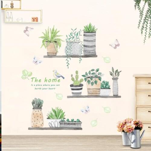 Pot Plant DIY Wall Sticker Living room Nursery Bedroom Sofa Background Wall Mural Art Vinyl Removable decortion